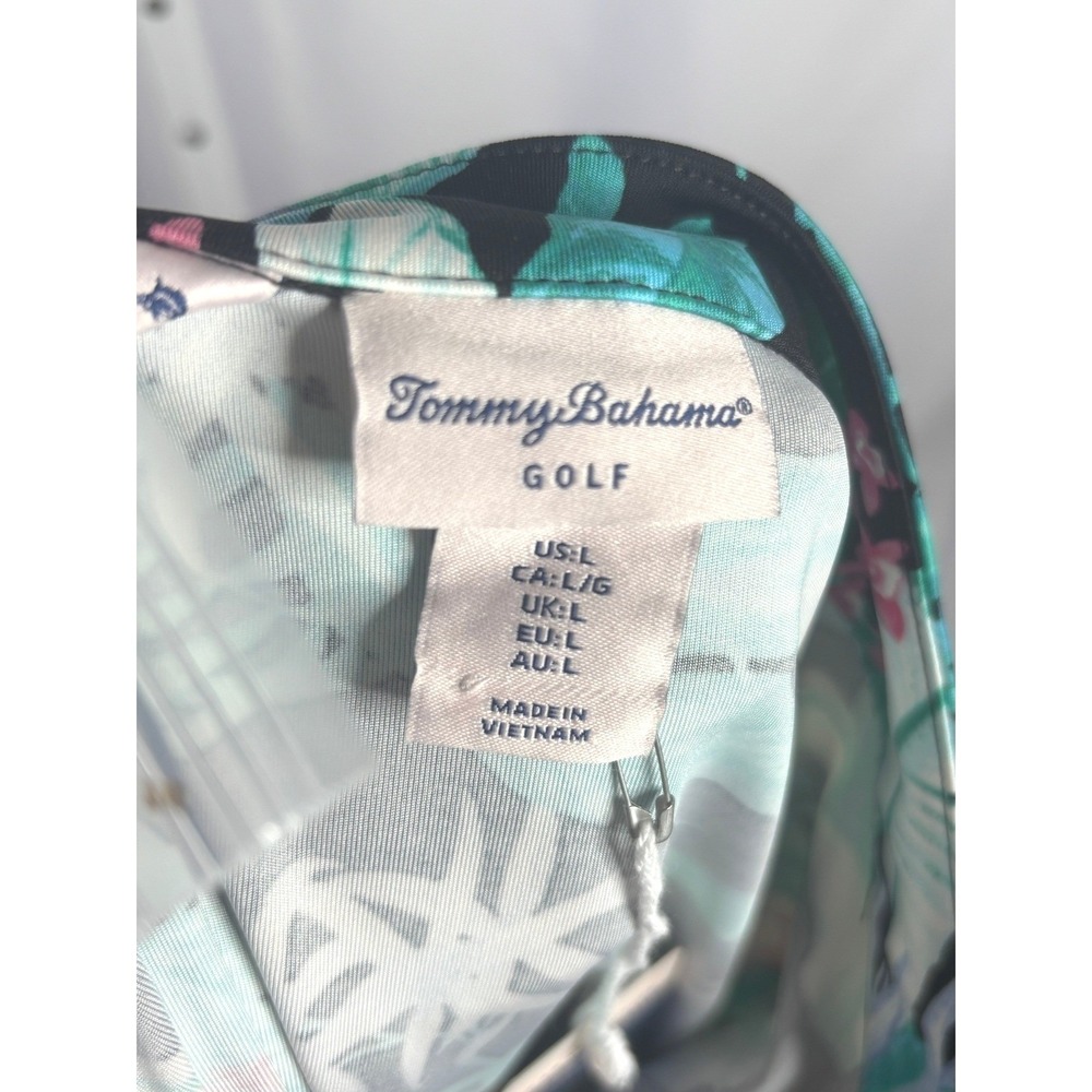Tommy Bahama | Golf Dress & Shorts Tropical Floral Quarter Zip Black | Size L - Picture 7 of 9
